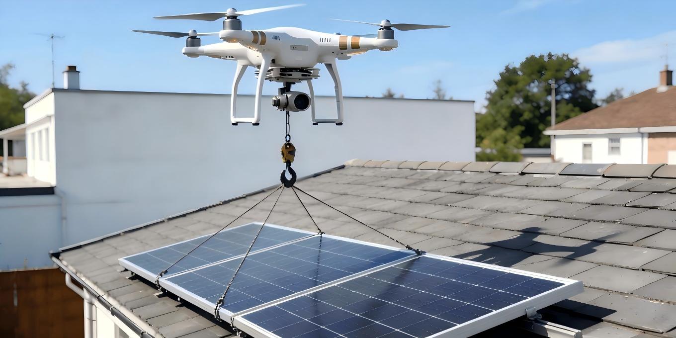 光伏吊装别再瞎忙活！无人机吊装才是王道，这3个优势太香了