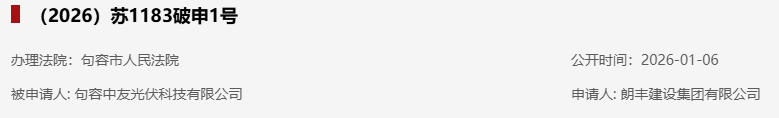 江苏一光伏企业被申请破产！